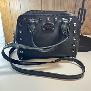 Michael Kors Studded Crossbody Black and Silver Purse